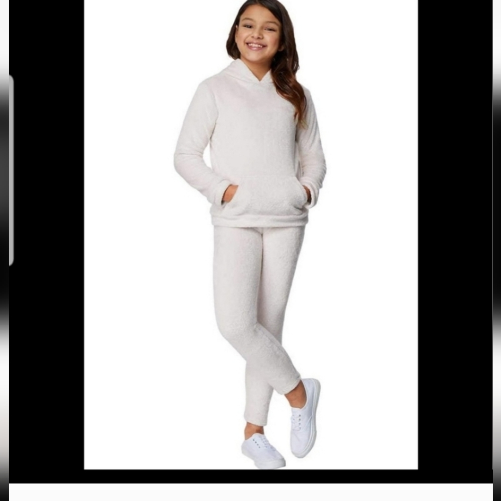 32 degrees Heat GirlsPlush Hoodie & Legging Set cream nwt